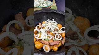 Сезон еды в казане 🥘Классический казан-кебаб из говядины в чугуном казане