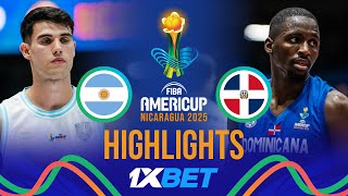Argentina 🇦🇷 vs Dominican Republic 🇩🇴 | 1XBET Highlights | FIBA AmeriCup 2025