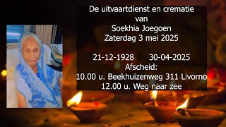 De uitvaartdienst en crematie van Soekhia Joegoen. Zaterdag 3 mei 2025.