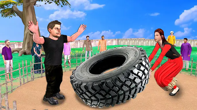 ट्रैक्टर का टायर पहलवान Tractor Tyre Pehlwaan Funny Video  Hindi  Comedy Video