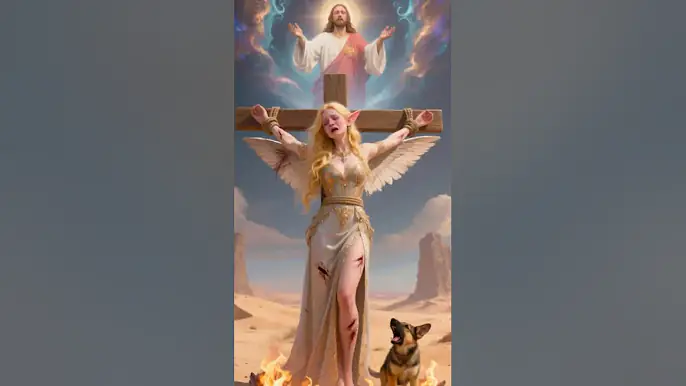 Cute puppy was beaten for saving the elf princess, Jesus came#cute #jesus #shorts