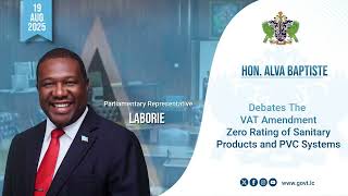 Hon. Alva Baptiste Debates the VAT Amendment Zero Rating of Sanitary Products and PVC Systems