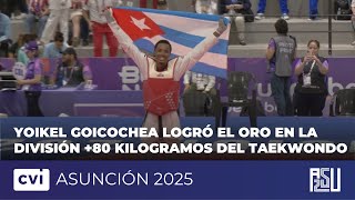 Yoikel Goicochea impuso su dominio y logró el oro en la división +80 kilogramos del Taekwondo.