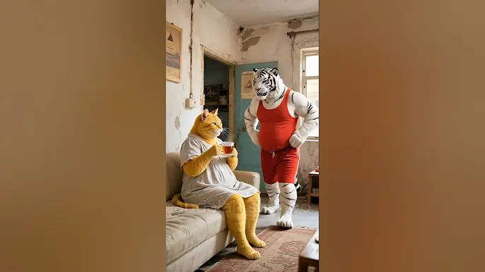 مياو المسكين لو قلبك ضعيف ما تتفرجش والنهايه صدمه #cat #shorts #ai