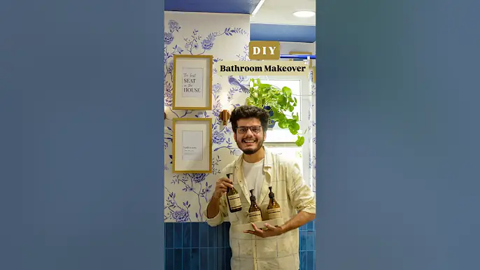 DIY Bathroom Makeover 🛀🚿 #diyprojects #homeinterior #ytshortsindia