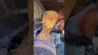 Old Plastic Drums Melted Into New Pellets