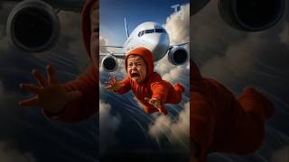 What happened to the baby? 😱✈️ #cutebaby