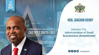 Hon. Joachim Henry debates the Administration of Small Successions Amendment