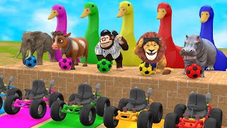 5 Giant Duck Cartoon,Cow,Elephant,Tiger,Lion,Gorilla, Paint Wild Animals Crossing Fountain #5