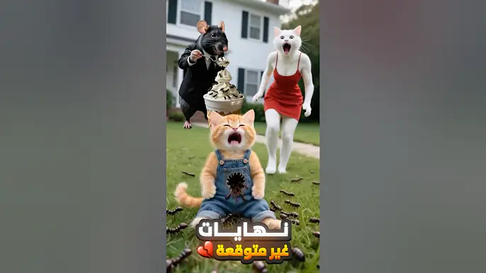 مش هتصدق 😱 إيه اللي كان جوه الآيس كريم 🍦 اللي الفار 🐭 إدّاه للقط 🐱!#shorts #cat #ai