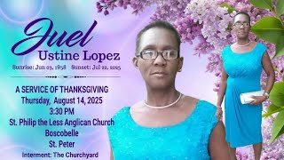 A Service of Thanksgiving for Juel Lopez