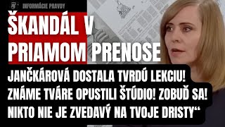Skandál v priamom prenose: Jančkárová dostala tvrdú reakciu! Známe tváre opustili štúdio! #politika