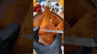 مملحات مقلية بعجينة الكراب بنية واقتصادية ✨ #like #اكسبلور #عشاءلذيذ #food #مملحات #وصفات #shorts