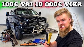 UNELMA DODGE RAM KOLISEE, TULIKO 100€ VAI 10 000€ REMONTTI?