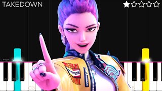 KPop Demon Hunters - TAKEDOWN | EASY Piano Tutorial
