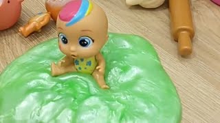 🌱💚 👉🏻  💜 Slime Savaşı  🎉#doll #slime #asmr #funny #video #viral #kids #baby #love #etkinlik  #comedy