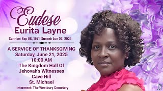 A Service of Thanksgiving for Eudese Layne