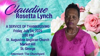 A Service of Thanksgiving for Claudine Lynch