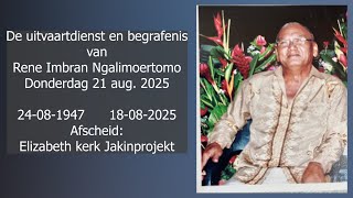 De uitvaartdienst en begrafenis van Rene Imbran Ngalimoertomo. Donderdag 21 aug. 2025.