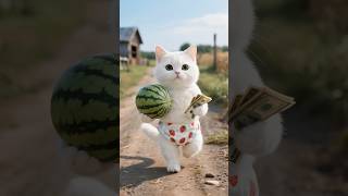قطقوط بياع البطيخ #cat #aicat #cutecat #قصص