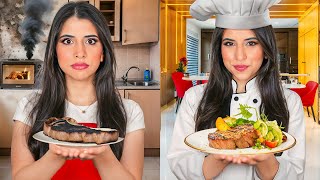 تحدي أكل البيت ضد أكل المطاعم 👩🏻‍🍳 | النتيجة صدمة ! 😱