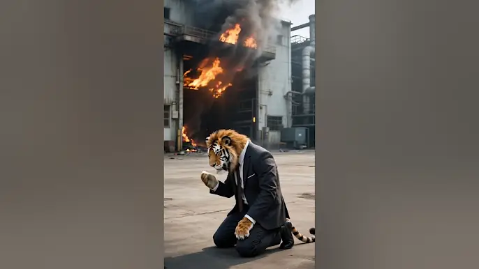 The devilish cat and the cunning mouse burned down the tiger’s entire factory!"🔥🐱🐭🔥🐅 #ilostmybody