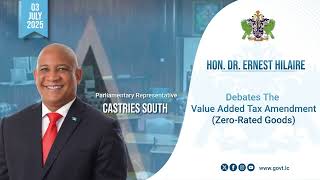 Hon. Dr. Ernest Hilaire debates the Value Added Tax Amendment (Zero Rated Goods)