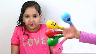Daddy Finger Nursery Rhymes | Learn Colors With Balloons ! !شفا تلعب بالبالونات المائية