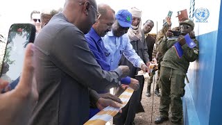Un nouveau bâtiment au poste frontalier mixte du détachement des FACA à Mbembere