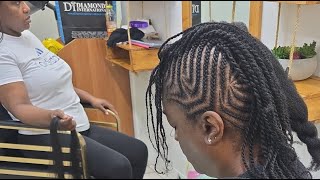 Cornrow updo  protective hairstyle