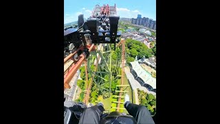 Challenge the first 4D roller coaster in China, the Overdragon of Changzhou Dinosaur Park. You won'