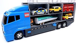 トミカ☆トミカのミニカーを開封してコンボイへ収納します。