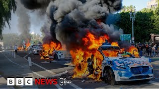 လော့စ်အိန်ဂျလိစ် ဆန္ဒပြပွဲထိန်းဖို့ သမ္မတထရမ့် အရန်တပ်တွေ စေလွှတ် - ဘီဘီစီ မြန်မာတီဗီ - ၉ ဇွန် ၂၀၂၅