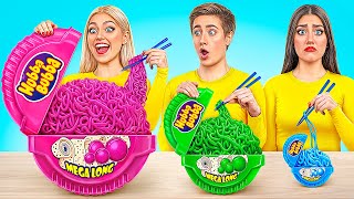 큰,중간 및 작은 접시 도전 | 재미있는 주방 전쟁 Multi DO Challenge