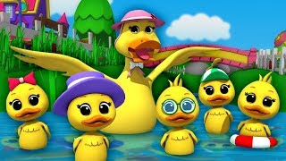 Lima bebek kecil | sajak anak-anak | Nursery Songs | Five Little Ducks