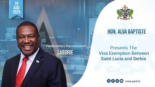 Hon. Alva Baptiste Presents The Visa Exemption Between Saint Lucia and Serbia