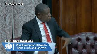 Hon. Alva Baptiste Presents The Visa Exemption Between Saint Lucia and Georgia