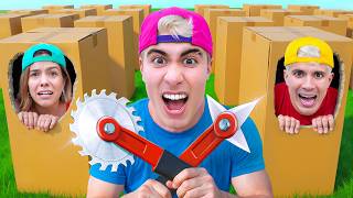 골판지 상자에서 숨바꼭질 !!