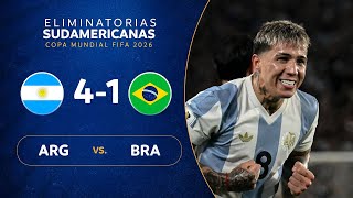 ARGENTINA vs. BRASIL [4-1] | RESUMEN | ELIMINATORIAS SUDAMERICANAS | FECHA 14