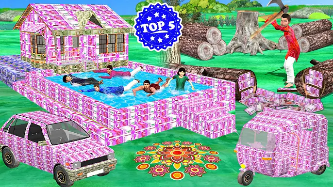 Magical Money City Hindi Comedy Videos Collection Money Swimming Pool Jadui Kahaniya Moral Stories