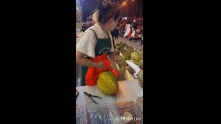 🔴how to cut durian fruit by pretty woman 🔴
