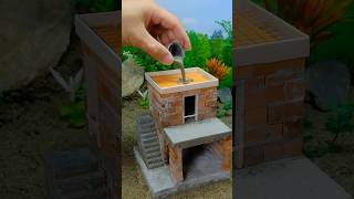 Can You Build a Two-Story House with Mini Bricks in Just 24 Hours?  #vfuho #miniature #shorts