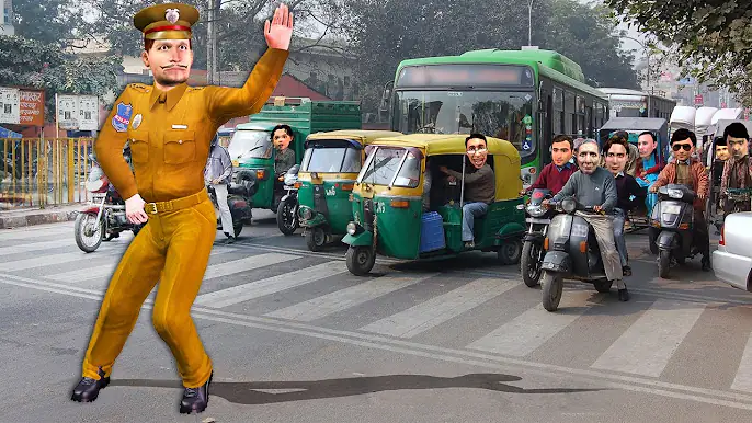 नाचती पुलिस Traffic Dancing Police Funny Video  Hindi  Village Comedy Video