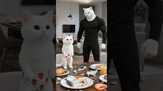 قطقوط ساعد أصدقاؤه الفقراء #cat #funny #aicat #قصص #pets