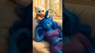 She cut her stepmom’s hair for shoes! 😱👠🌈 #3Dstory #catdrama #funnycats #shorts #catlife