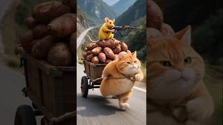 A clever mouse tricks both the cat and the tiger and brings them under its control😂🤣 #animalworld
