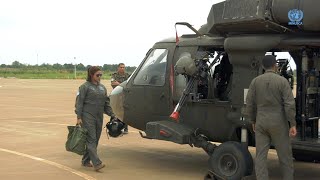 Première femme pilote de la MINUSCA