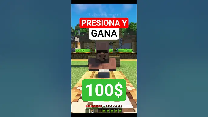 Presiona el BOTÓN y Gana 100 Esmeraldas en Minecraft
