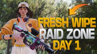 Fresh wipe on raid zone Day 1 | free version of rust and Last island of survival Once human raidzone