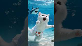 قطقوط بيغرق ف البحر #cat #ai #funny #meow #aishorts #قصص